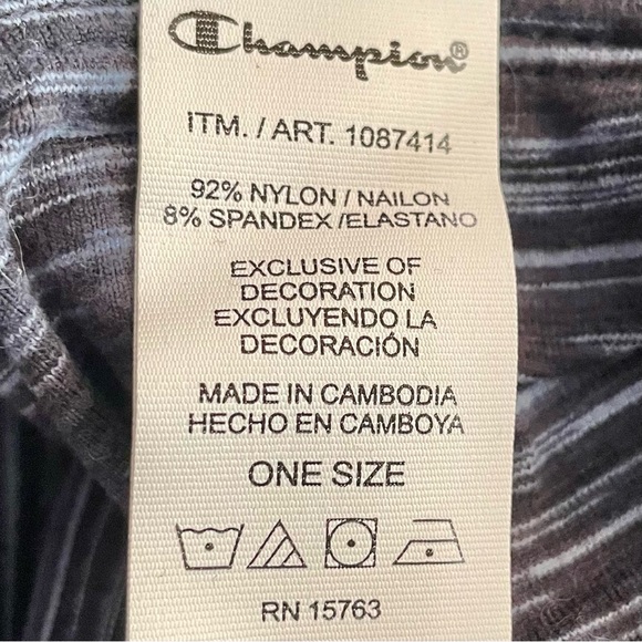 Champion Black and Gray Striped Fabric Infinity Scarf Shawl - Picture 6 of 6